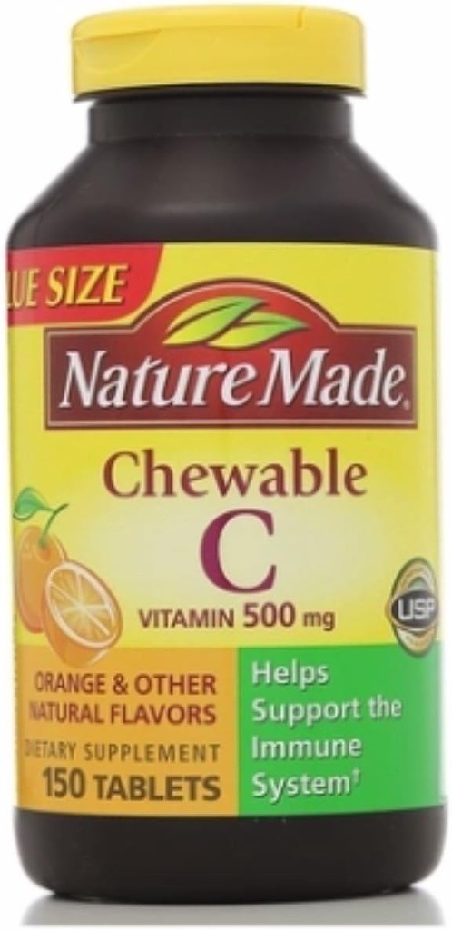 Nature Made Vitamina C 500 mg Chewable Tablets 150 ea (Pack of 5)