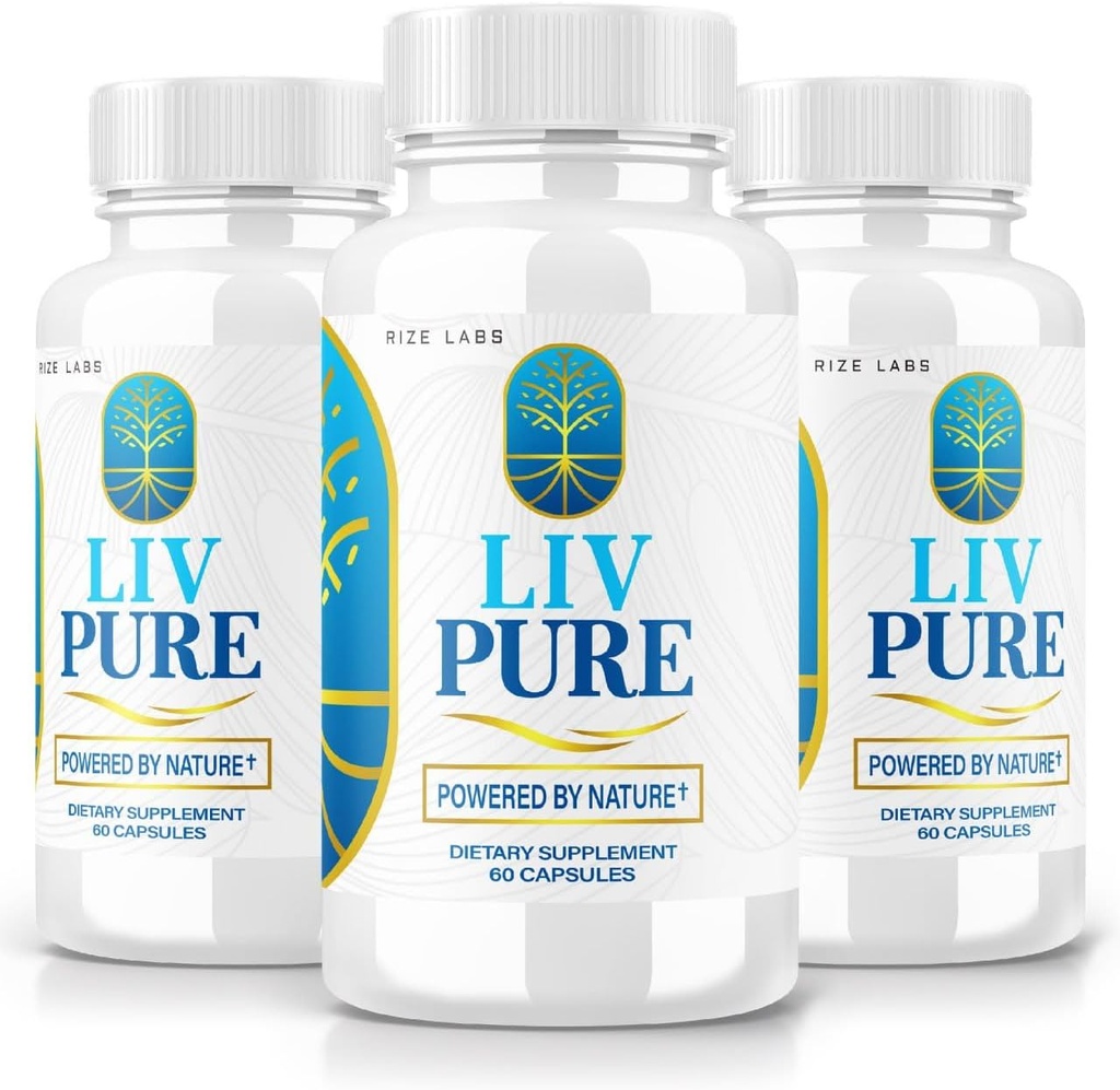 rize labs - LivPure Powered by Nature - Advanced Fórmula - Soporte Puro Suplemento dietético para soporte de hígado, fuerza adicional, Vegan, píldoras de función de hígado (180 cápsulas)