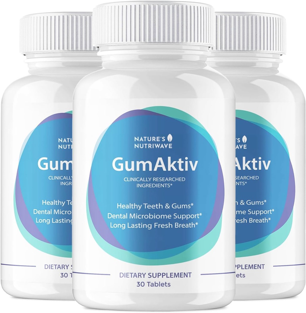 GumAktiv Oral Health Supplement – 3.5 Billion Probiotics, Supports Natural Oral Balance, Cleanses Mouth, Promotes Healthy Gums & Teeth, Non-GMO, Gluten-Free 30 Tablets, 3 Month Supply