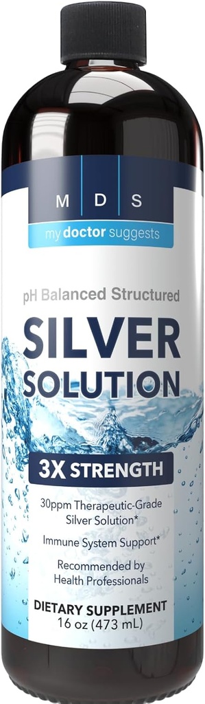 Alkaline Estructurado Plata Líquido Suplemento 30ppm - Immune y Gut Health Support - Extra Strength Estructurado Colloidal Plata Mineral Suplementos - Made in USA (16 oz)