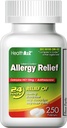HealthA2Z® Allergy Relief | Cetirizine 10mg | All Day Allergy Relief | Indoor & Outdoor | Relief from Itchy Throat, Sneezing, Runny Noses (250 Count (Pack of 1))