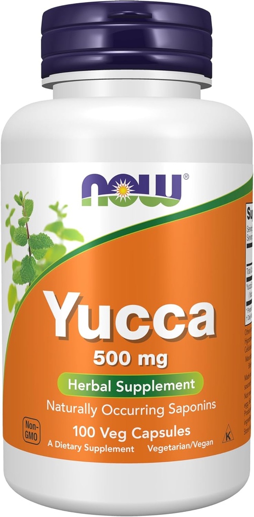 AHORA Suplementos de alimentos, Yucca (Yucca spp.) 500 mg, 4:1 Concentrate, Suplemento herbal, 100 cápsulas