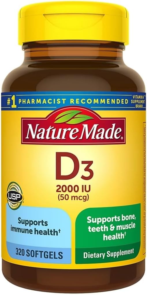 Nature Made Vitamina D3 2000iu 320 Ct. Soft Gels (Packaging May Vary)
