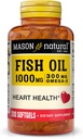 MASON NATURAL Omega,3 Fish Oil, 200,Day Supply, 1000mg con EPA y DHA para soporte conjunto, Softgel Pills