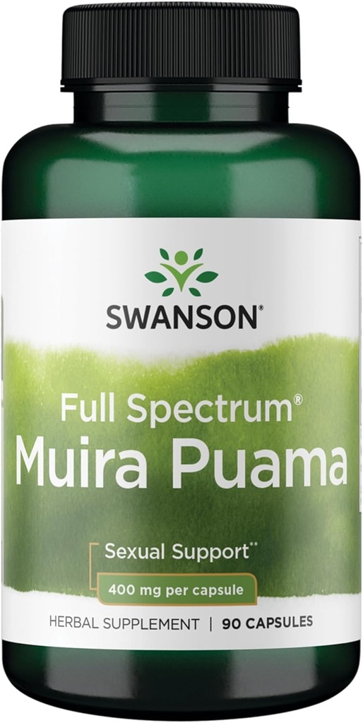 Swanson Muira Puama Root Salud Sexual Virility Boost Apoyo Hombre Mujer Suplemento 400 mg 90 cápsulas