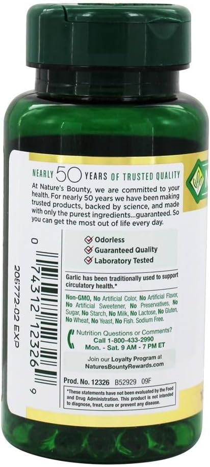 Extracto de ajo rebote de la naturaleza 1000 mg, 100 Softgels de liberación rápida (Pack of 2)