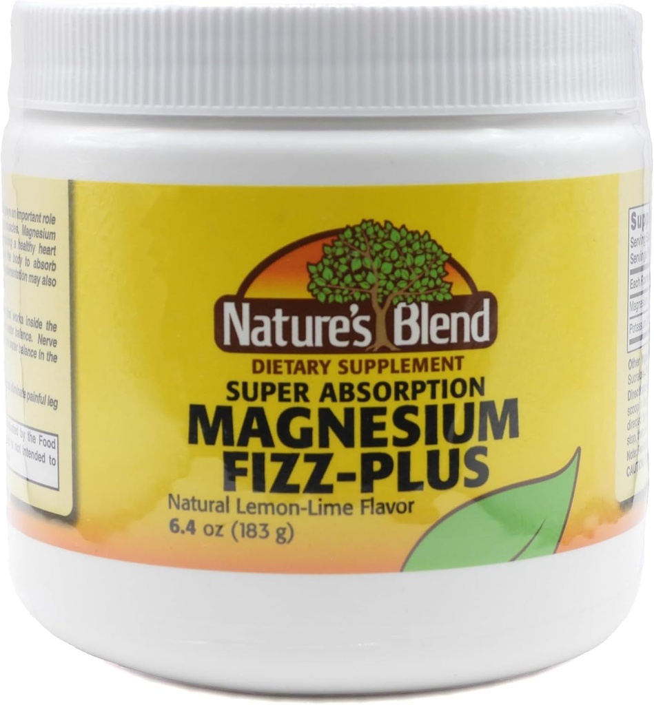 Magnesio de la naturaleza Fizz-Plus Sabor de limón de limón 6.4 oz Polvo