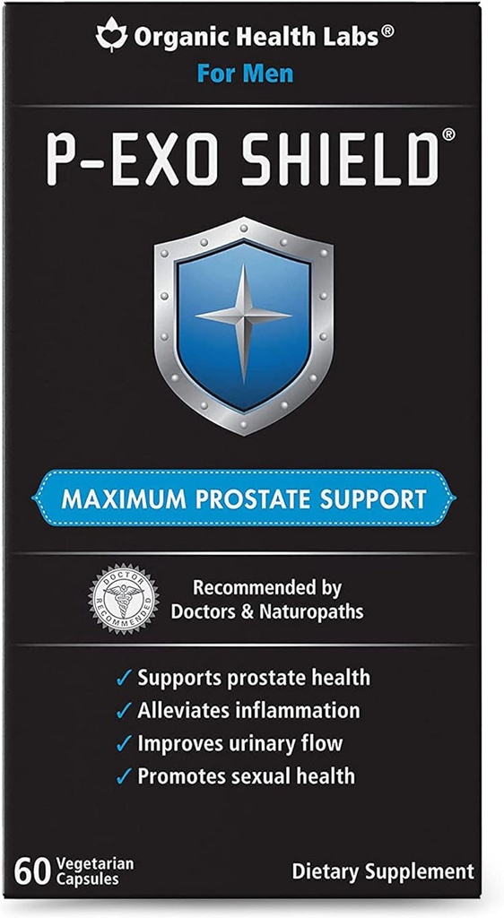 Organic Health Labs P-ExoShield Complete Prostate Support with Saw Palmetto, 60 Veggie Capsules