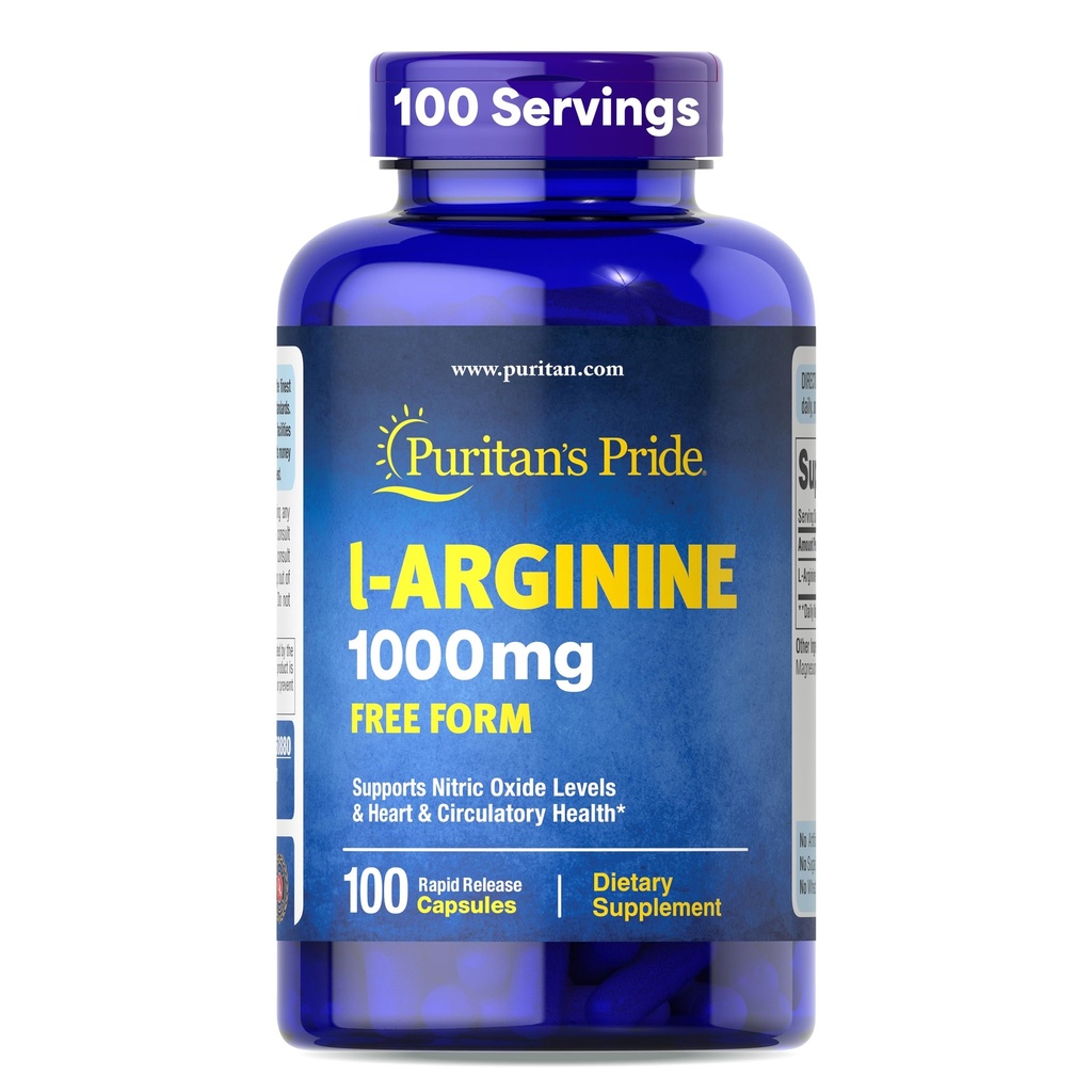 Pride de Puritan L-arginine 1000 Mg Capsules, 100 Conde, Blanco, (4332490165)