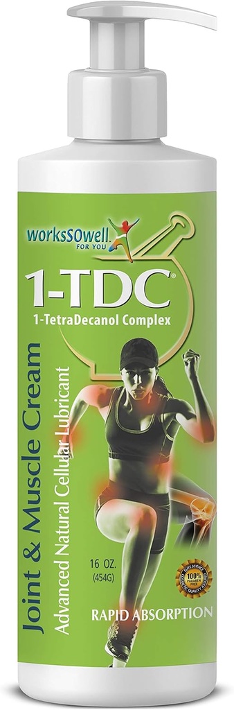 1tdc Joint &amp; Muscle Relief Cream - Use On Back, Knee, Neck, Hombro, Hip - Soothes Stiff Joints, Muscles, and Injuries in 5-10 Minutes - Relaxer - 16 oz