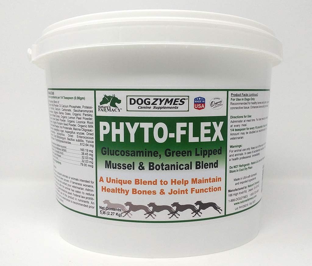 Dogzymes Phyto Flex - Glucosamina, Condroitina, MSM y Ácido Hialurónico... (5 libras)