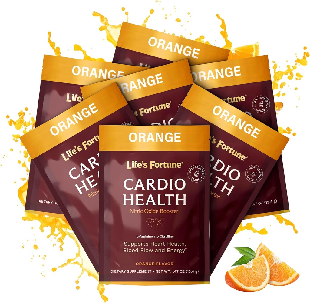 La fortuna L Arginine L Citrulline Suplemento Polvo - Alta Potencia Suplemento de óxido nítrico Booster con sabor natural naranja, 5 Servimientos (Pack of 1)