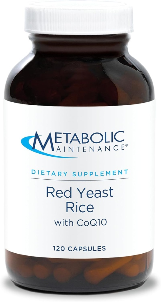 Mantenimiento metabólico Rice de levadura roja con CoQ10 - Proporciona producción energética + Cardiovascular Health Support - Co Enzyme Q-10 + Levadura roja Suplemento Antioxidante (120 cápsulas)