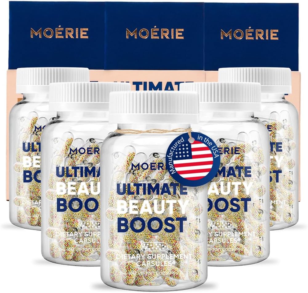 Moerie Hair Growth Suplemento para Mujeres y Hombres - Hair Skin and Nails Vitaminas con Biotina, Q10 &amp; Minerales - Para elgador, Tratamiento de la pérdida de pelo más completo - Advanced Beadlet Delivery System - 360 pastillas