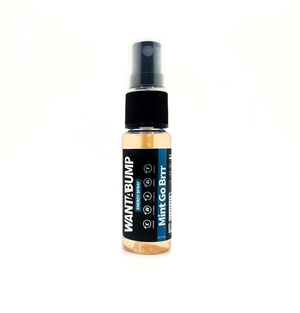 Want A Bump Energy Spray " Breath Freshener TEN 400mg Caffeine TEN B 3, 6, 12 Vitamin Spray Silenciosos Electrolytes Spray Silencio No Jitters ← No Crash ← Oral Spray