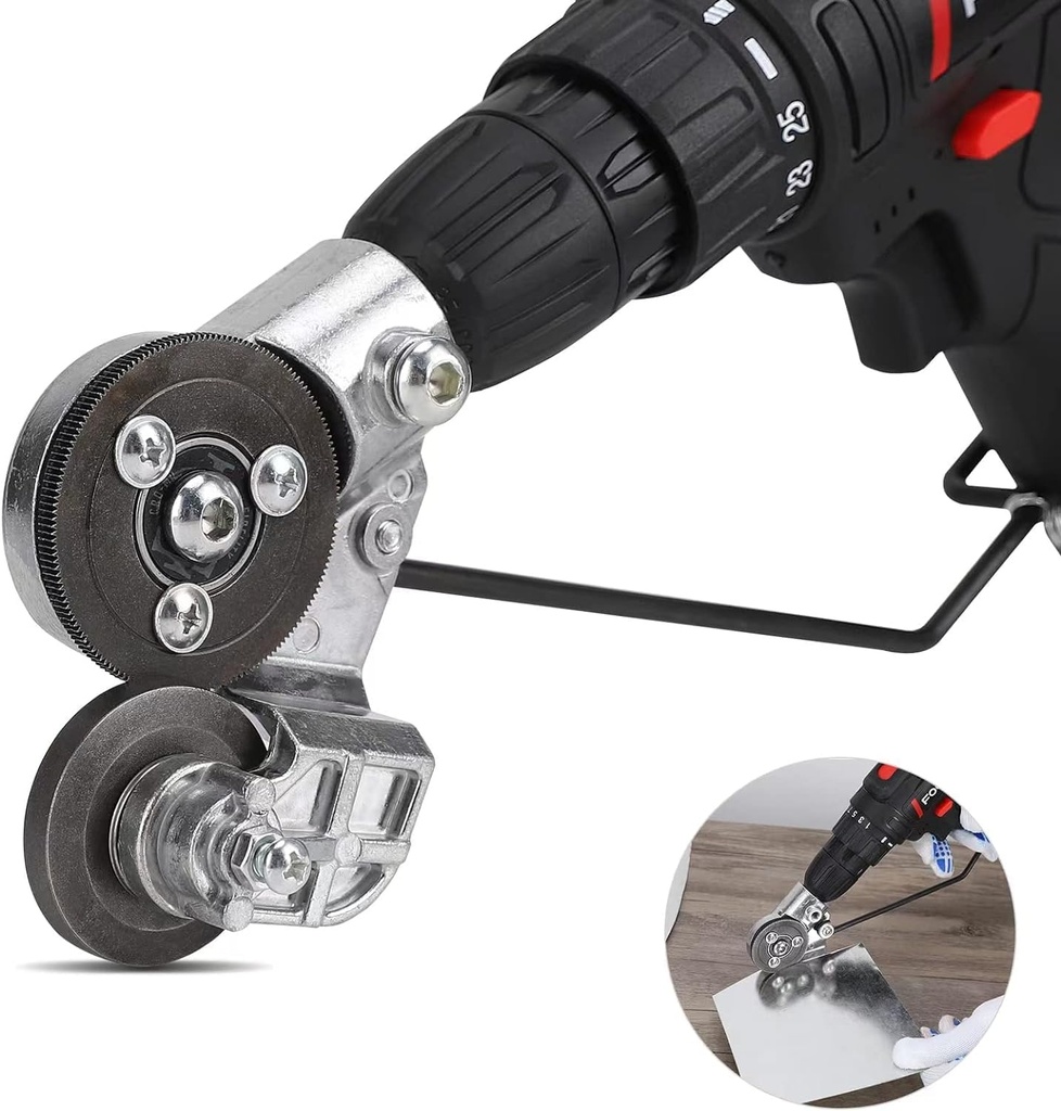 Acoplamiento de chapa de perforación eléctrica degradada, Nuevo Acoplamiento de nibbler de metal/Adapter, Acoplamiento de perforación de metal DIY, cuchillo de metal de hoja para hierro cortado, hoja blanca, acero, cobre, aluminio