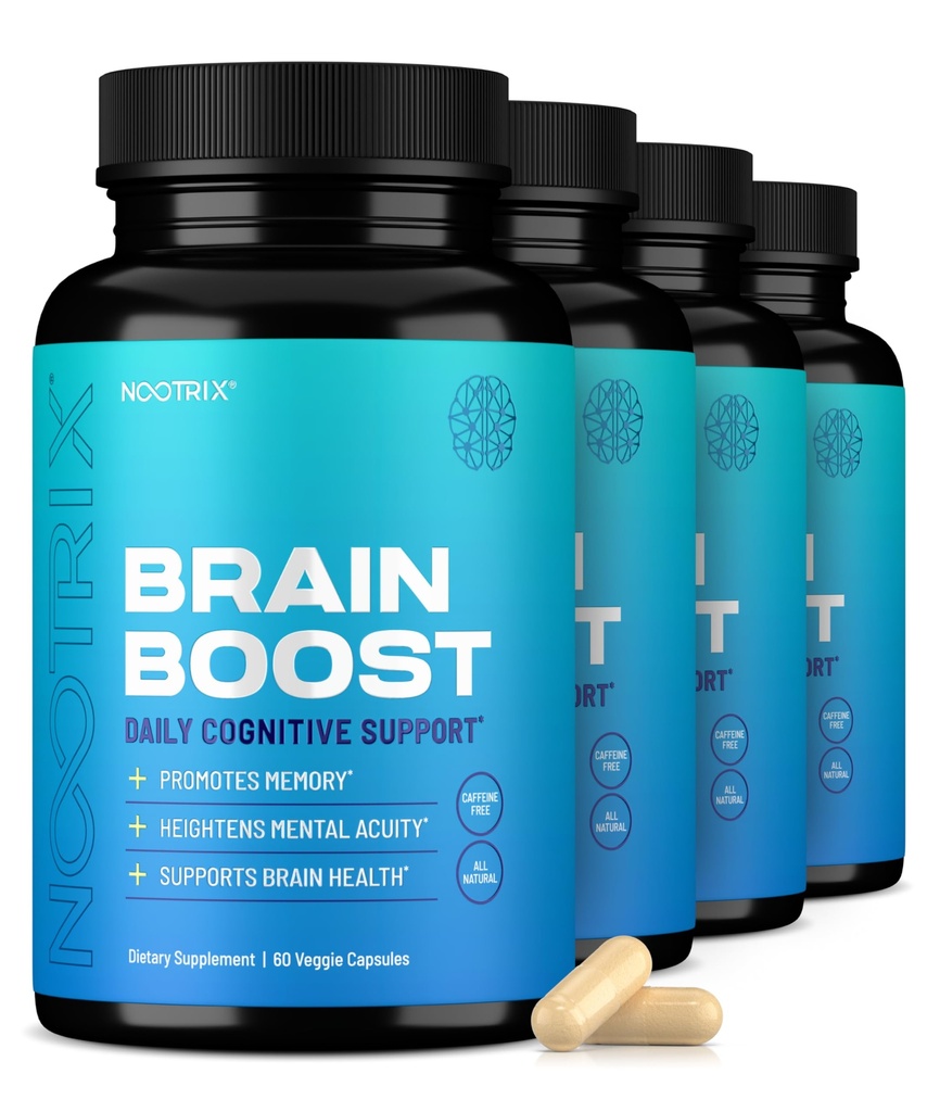 Nootrix Brain Boost Nootropic Supplement | Supports Memory, Mental Focus, Cognitive Health & Energy | Promotes Healthy Mood & Brain Function | Ginkgo Biloba & DMAE | 240 Capsules