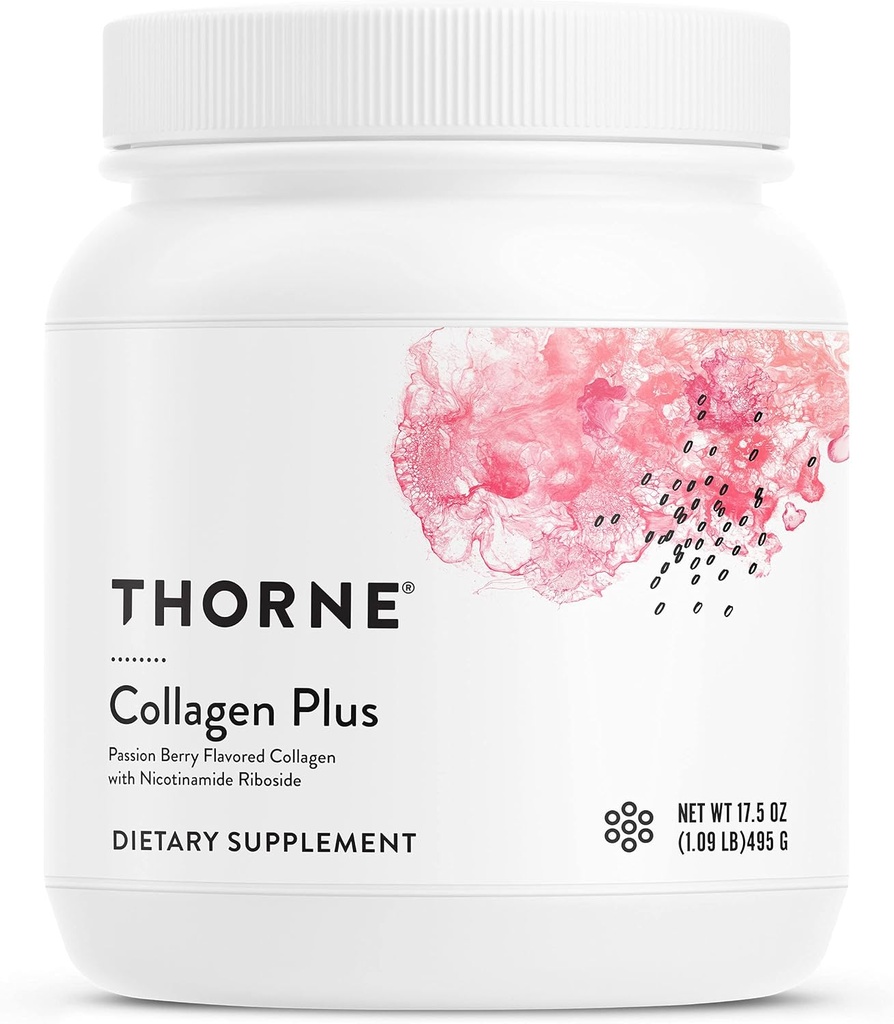 THORNE - Collagen Plus - Colagen Peptides Polvo con Nicotinamide Riboside " Ingredientes estudiados clínicamente para la textura de la piel " Moisture - piel sana, pelo " uñas* - 17,5 Oz - 30 esculturas