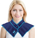 Cubierta de calentador de cuello Wrap Microondas Calefacción Pad, Caliente y Humidal Resistente al dolor Compress calientes, Calentador de cuello de microondas ajustable (NSF-Blue)