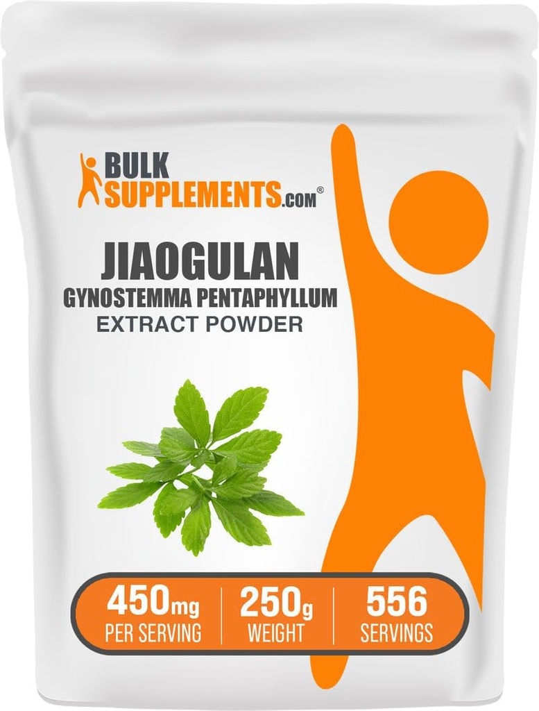 BulkSupplements.com Extract Powder Jiaogulan - Gynostemma Pentaphyllum, Jiaogulan Powder, Gynostemma Extract - Vegan &amp; Gluten Free, 500mg por Serving, 250g (8.8 oz) (Pack of 1)
