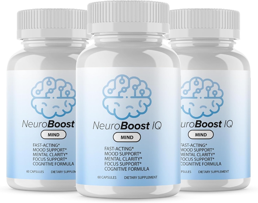 Official... 3 Pack - NeuroBoost IQ Brain Supplement - Maximum Strength NeuroBoost IQ Mind Advanced Formula with Fish Oil, Ginkgo Biloba - Neuro Boost IQ Supplement Reviews (180 Capsules)