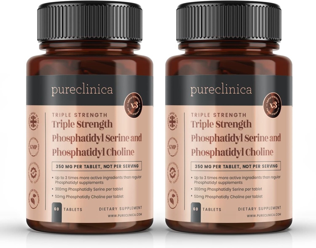 Triple fuerza fosfatildil Serine y fosfatidil Choline x 120 Tabletas (2 Botellas de 60 Tabletas)