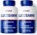 Glucosamina Premium & Condroitina Suplemento Nutricional - Junta Saludable, Bone & Knee Support - Rico en MSM & Collagen - Ingredientes naturales orgánicos - Hecho en EE.UU. - 120 cápsulas 2 Pack