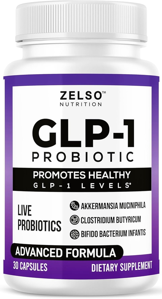 GLP-1 Probiótico con Akkermansia Muciniphila - Curbs App " Promueve la sensación de plenitud - Gut Health Support with GLP 1 Live Probiotics, 500M CFU Multi-Strain Probiotic + Prebiotic GLP1 Naturally Plus