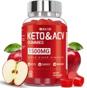 Brilhante Keto ACV Gummies - 1500mg Apple Sider Vinegar Gummies with Pomegranate Beetroot & Vitamin B12 B6 - para Hombres &amp; Mujer - GMO Gratis &amp; Vegan - 60 Conde