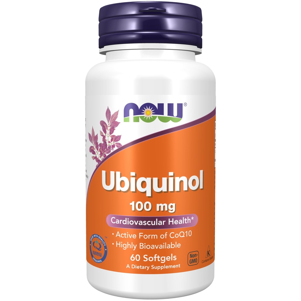 AHORA Suplementos de alimentos, Ubiquinol 100 mg, alta biodisponibilidad (forma activa de CoQ10), 60 Softgels