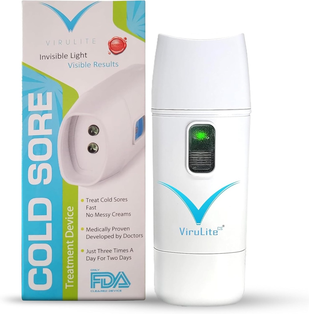 Virulite CS Original Light Therapy Device - Premium Cold Sore Treatment Device - Multi-Patented, Safe & Effective - Cold Sore Zapper with Fast Results, Invisible Light & Non-Invasive Use