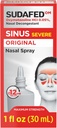 Sudafed Sinus Severe Original Nasal Spray, 12 horas Nasal Spray Decongestant for Fast, Powerful Congestion Relief Due to Colds or Allergies, Oxymetazoline HCl .05% Nose Spray, 1 fl. oz