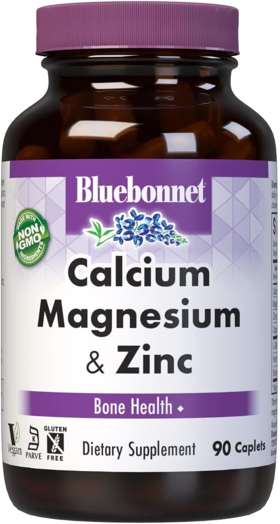 BlueBonnet Calcium Magnesium Zinc Caplets, 90 Conde