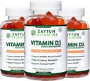 Zaytun Halal Vitamina D3 2000 UI Gummies, soporta Bone & Immune Health, promueve la función muscular, Gluten & Gelatin Gratis, (3-Pack) - Made in USA