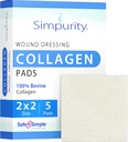 Collagen Dressing Pads - 2" x 2" 5 Conde Collagen Pads for Wounds - No Adherente Collagen Dressing for Wound Care - Seguro n' Simple Wound Care Supplies