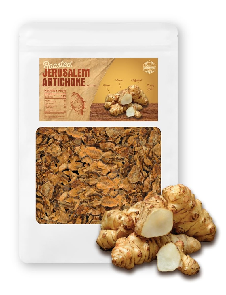 (8oz) Farmer Queen Roasted Jerusalem Artichoke Helianthus Tuberosus Rich Inulin Polyphenol Dietary Fibe некованной 돼перенты