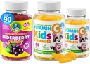 DR. MORITZ Vitamina C Gummies and Elderberry Gummies for Kids and Adults - Immune Support Low-Sugar Chewable Gummy Vitamins for Toddlers - Vegetarian Gelatin-Free Children's Dietary Supplement