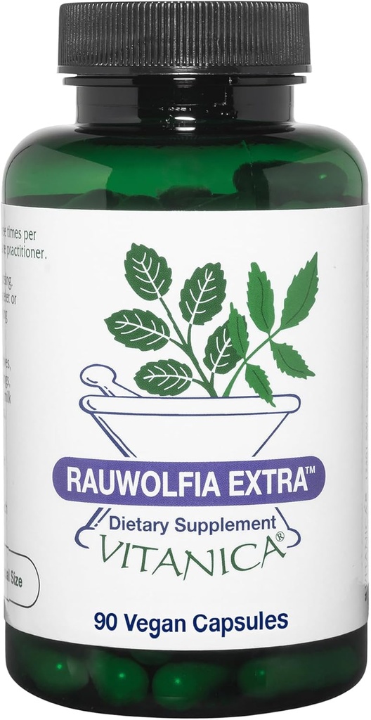 Vitanica Rauwolfia Extra, Suplemento de Apoyo Cardiovascular, Vegan, 90 cápsulas
