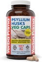 Yerba Prima Psyllium Husks Veg Caps, 400 cápsulas (625mg) - Vegan, no GMO, Gluten Free, Colon Cleanser, Daily Fiber Supplement for Gut Health & Regularity