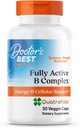 Médicos Best Fully Active B Complex, Energy & Cellular Support, Non-GMO, Gluten Free, Soy Free, Vegan 30 Veggie Caps