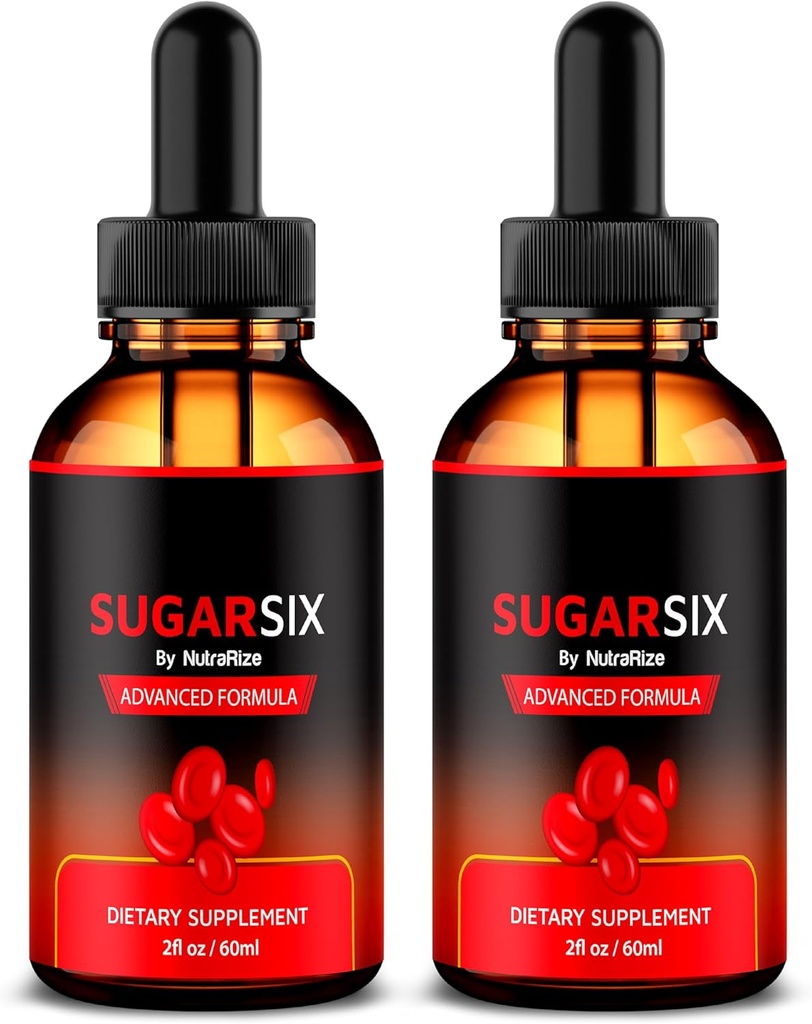 NutraRize (2 Pack) SugarSix Drops, Official Sugar Six Liquid Formula, All Natural Support for Stable and Healthy Levels, Premium Dropper to Main Good Circulation, Sugar Six Review (60 Servings)