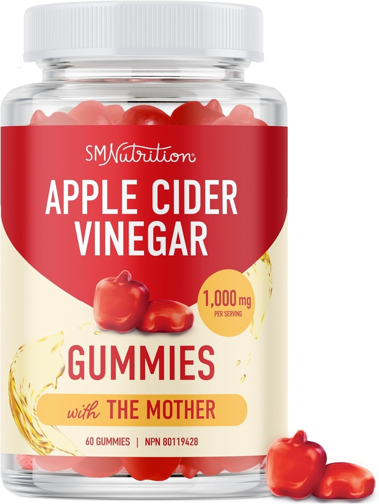 Manzana Vinagre Gummy para Mujeres &amp; Hombres Silencio 1000mg Silencio Con la Madre Silencioso Detox, Digestión &amp; Esquía ← Sostenimiento Keto Dieta con las gomas ACV sin refinar con folato, vitamina B12, granada &amp; remolino