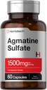Horbäach Agmatine Sulfate Capsules 1500mg ← 60 Píldoras ← Grado Farmacéutico Silencioso No GMO, Gluten Suplemento Libre