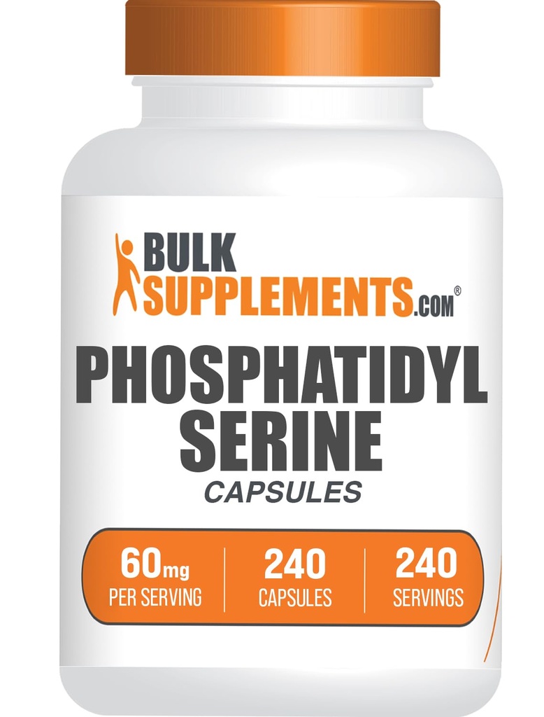 BulkSupplements.com Phosphatidylserine Capsules - Suplemento Phosphatidylserine, Fuente de Soy, para Memoria y Focus - Gluten Free, 1 cápsula por Serving, 240 cápsulas (Pack of 1)