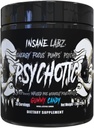 Insane Labz Psychotic Black Edition Mid Stimulant Pre Workout Powder, Energy Focus Pumps, Cargado con Creatine Beta Alanine Taurine Fueled por AMPiberry, 35 Servings (Gummy Candy)