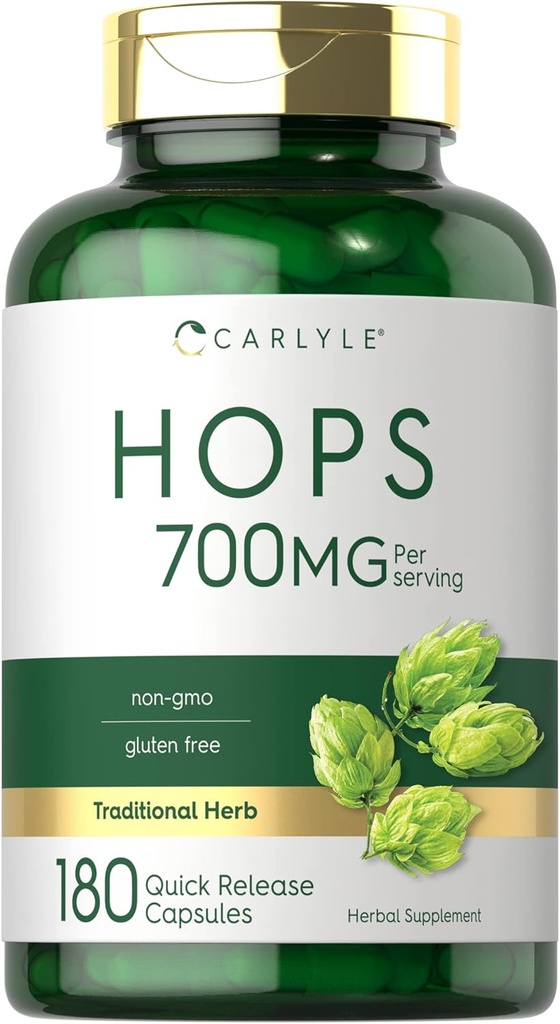 Carlyle Hops Suplemento 700mg  180 Capsules ← Non-GMO &amp; Gluten Free ← Herb tradicional
