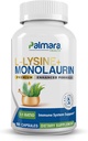 Palmara Health L-Lysine + Monolaurin 600mg 1:1 Ratio, 1 Pack, 100 cápsulas