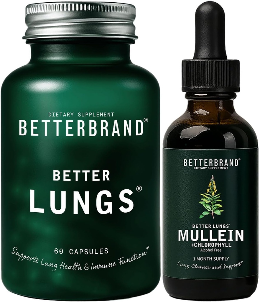 Betterbrand Better Lungs Health Pack - Better Lungs Capsules & Mullein Leaf Tincture Drops