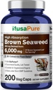 NusaPure Brown Seaweed 30:1 Extracto, 200 mg Equivalente a 6.000 mg 200 Veggie Capsules - (Vegan, No GMO Bioperina)