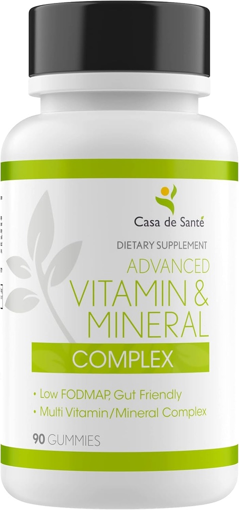 Casa de Sante Advanced Vitamin &amp; Mineral Gummies, Low FODMAP Certified vidas GLP1, IBD, IBS, SIBO o Malabsorption Nutritional Support durable Colitis Supplements imper Gut Friendly, No Bloating